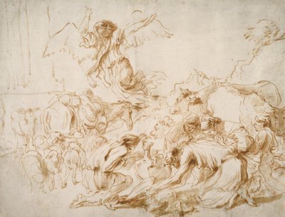 Engelen som forlater familien til Tobit, ca. 1655 av Giovanni Benedetto Castiglione