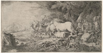 Dyrene som går mot arken av Giovanni Benedetto Castiglione