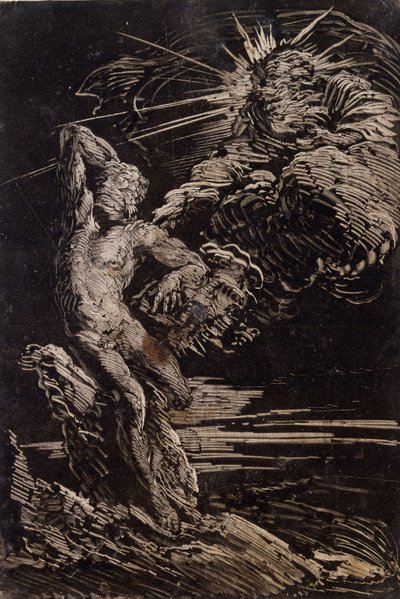 Skapelsen av Adam, ca. 1642 av Giovanni Benedetto Castiglione
