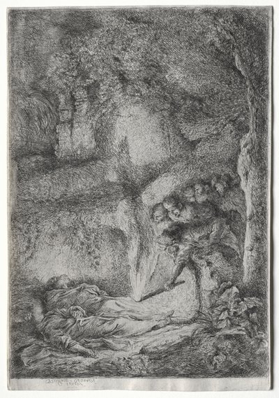 Oppdagelsen av likene til de hellige Peter og Paul av Giovanni Benedetto Castiglione