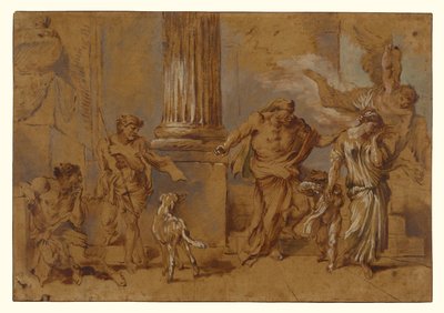 Die Vertreibung der Hagar av Giovanni Benedetto Castiglione