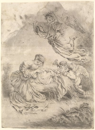 Madonnaen og barnet av Giovanni Benedetto Castiglione