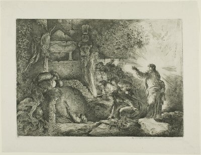 Oppreisningen av Lasarus av Giovanni Benedetto Castiglione
