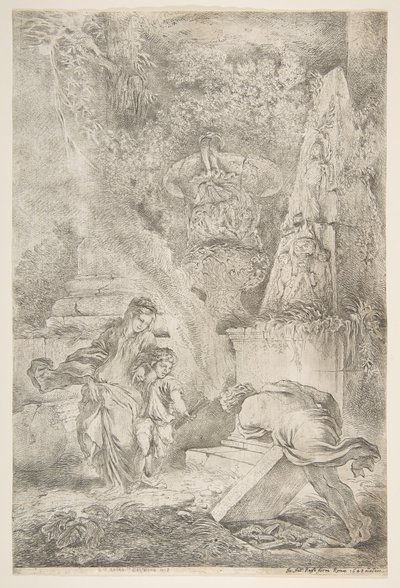 Theseus finner farens armer, 1645 publisert 1648. av Giovanni Benedetto Castiglione
