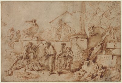 Tobit begraver de døde av Giovanni Benedetto Castiglione