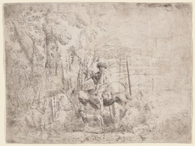Ung gjeter til hest av Giovanni Benedetto Castiglione