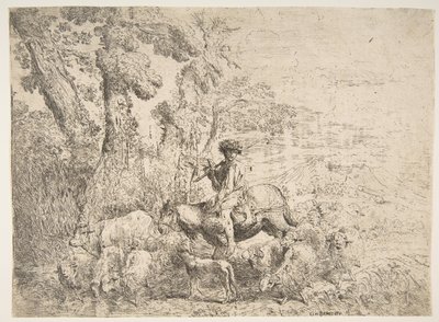 Ung gjeter til hest, 1638. av Giovanni Benedetto Castiglione