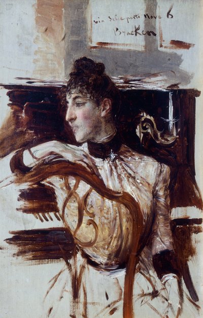 Alaide Banti i profil av Giovanni Boldini (1842-1931) av Giovanni Boldini