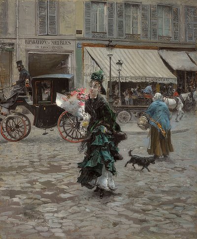Når du krysser gaten. 1873-75 av Giovanni Boldini