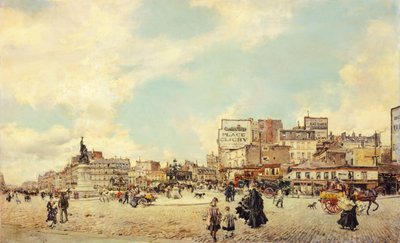 Clichy Square, Paris, av Giovanni Boldini (1842-1931), olje på lerret, 60x98 cm av Giovanni Boldini