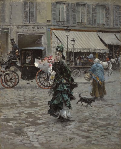 Crossing the Street, 1873-75 av Giovanni Boldini