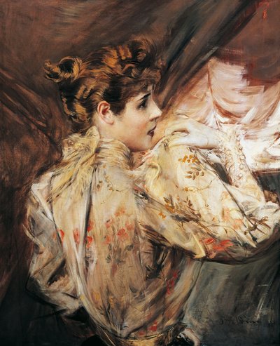 Portrett av Eleonora Duse (Vigevano 1858 - Pittsburgh 1924), italiensk skuespillerinne, Maleri av Giovanni Boldini (1842-1931) av Giovanni Boldini