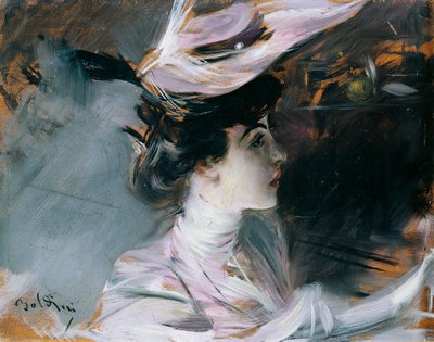 Portrett av Lina Cavalieri med ny hatt, av Giovanni Boldini (1842-1931) av Giovanni Boldini