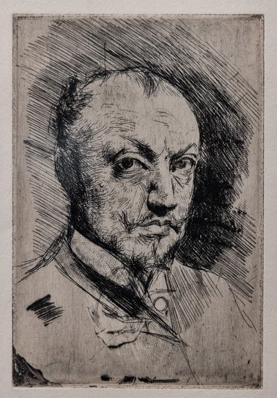 Selvportrett, ca. 1890 (tørrpunkt, rulett og etsing på papir) av Giovanni Boldini
