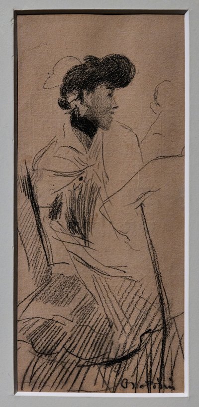 Sittende elegant kvinne av Giovanni Boldini