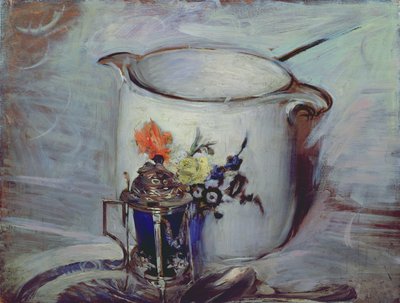 Stilleben med sennepsgryte og mugge av Giovanni Boldini