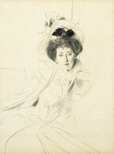Studie av prinsesse Niscemi av Giovanni Boldini