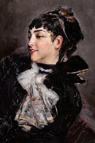 Grevinnen av Rasty på sofaen, detalj av Giovanni Boldini