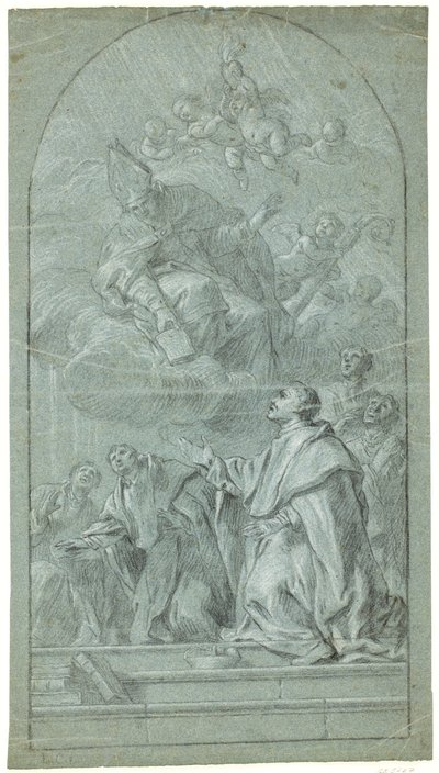 Augustinske munker som mottar regelen over sin orden fra St. Augustine av Giovanni Bonati