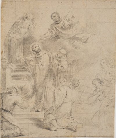St. Bernard redder hodeskallen til St. Caesarius av Giovanni Bonati
