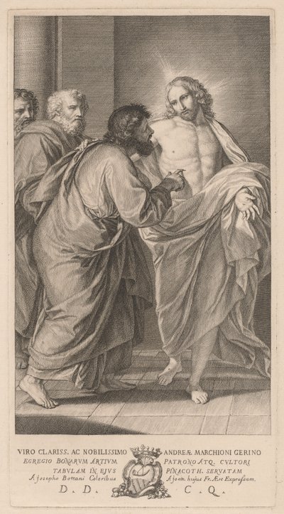 Den vantro til Saint Thomas av Giovanni Bottani, after Giuseppe Bottani