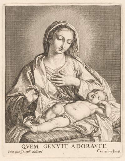 Jomfruen og det sovende barnet av Giovanni Bottani, after Giuseppe Bottani