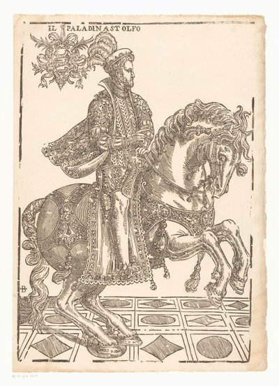 Astolfo på hesteryggen Il paladin Astolfo (tittel på objekt) av Giovanni Britto