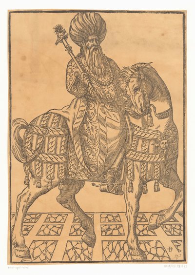 Mann med turban på hesteryggen av Giovanni Britto