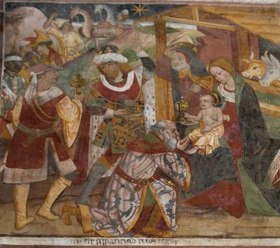 Tilbedelsen av de tre konger, ca. 1492 av Giovanni Canavesio