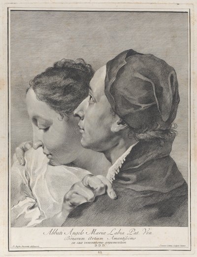 En ung mann som omfavner en jente, 1743. av Giovanni Cattini