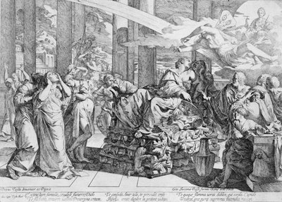 Utklippsbok som inneholder italienske etsninger fra det XVI. og XVII. århundre, 1500-1700-tallet. av Giovanni Cesare Testa