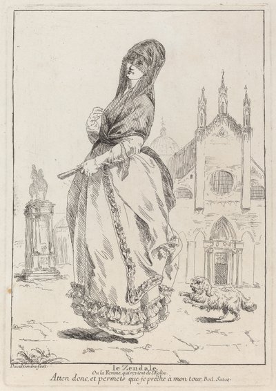 Le Zendale (Kvinne i hette, eller kvinnen som vender tilbake fra kirken) av Giovanni David