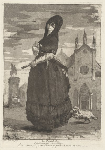 Le Zendale (Kvinne i hette, eller kvinnen som vender tilbake fra kirken) av Giovanni David