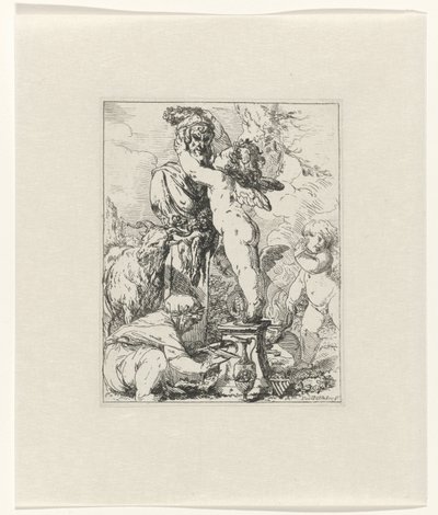 Putti ofrer guden Terminus av Giovanni David