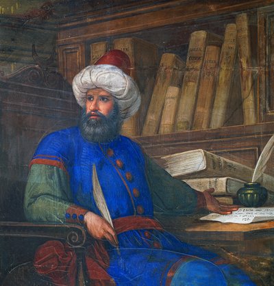 Portrett av Andrea Alpago (1450-1522), lege og filosof, freskomaleri av Giovanni De Min (1786-1859), rådhus, Belluno, Veneto, Italia av Giovanni De Min