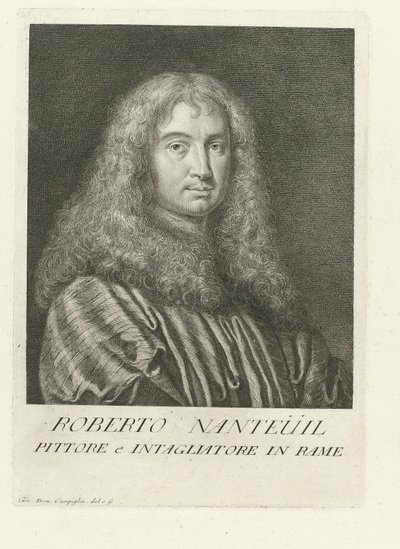 Portrett av kunstneren Robert Nanteuil Portretter av artister (serietittel) av Giovanni Domenico Campiglia