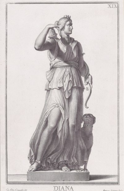 Statue av Diana, 1734. av Giovanni Domenico Campiglia