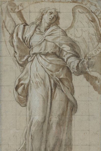Stående engel som holder en rulle, ca. 1614. av Giovanni Domenico Caresana