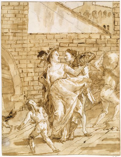 Eine Flirterei av Giovanni Domenico Tiepolo