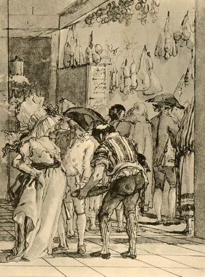 En butikk med røkte varer, 1791, 1928 av Giovanni Domenico Tiepolo