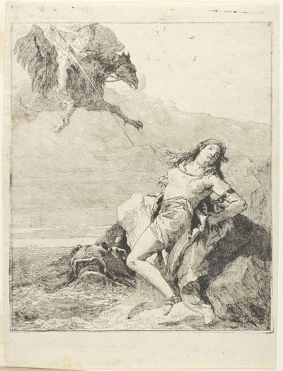 Angelica Bound og i ferd med å bli fortært av sjømonsteret av Giovanni Domenico Tiepolo