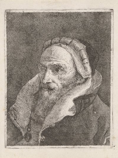 Skjegget gammel mann med lue, fra Raccolta di Teste (Hodersamling) av Giovanni Domenico Tiepolo