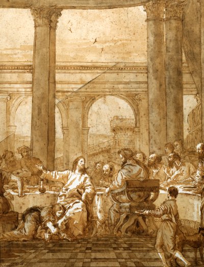 Fest i huset til Simon, 1700-tallet av Giovanni Domenico Tiepolo