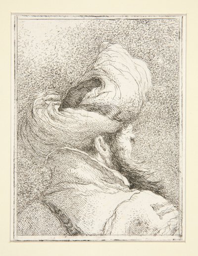 Head of a Turk, fra serien Collection of Heads, Book Two av Giovanni Domenico Tiepolo