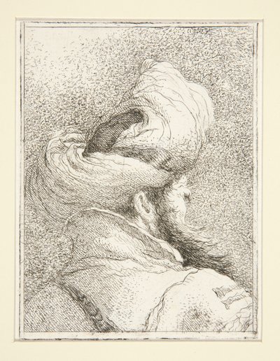 Hode av en tyrker, fra serien Raccolta di Teste, Libro Secondo (Samling av hoder, andre bok) av Giovanni Domenico Tiepolo