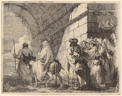 Den hellige familie forlater byen av Giovanni Domenico Tiepolo