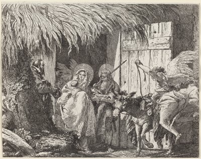 Joseph og Mary forbereder seg på å reise av Giovanni Domenico Tiepolo