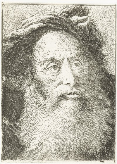 mann med skjegg Samling av hoder (serietittel) Raccolta di Teste (serietittel) av Giovanni Domenico Tiepolo