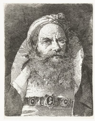 Mann med liten turban Samling av hoder (serietittel) Raccolta di Teste (serietittel) av Giovanni Domenico Tiepolo