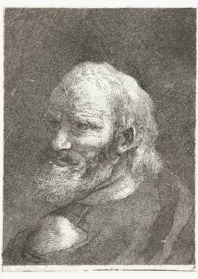Mann med bar skulder Samling av hoder (serietittel) Raccolta di Teste (serietittel) av Giovanni Domenico Tiepolo